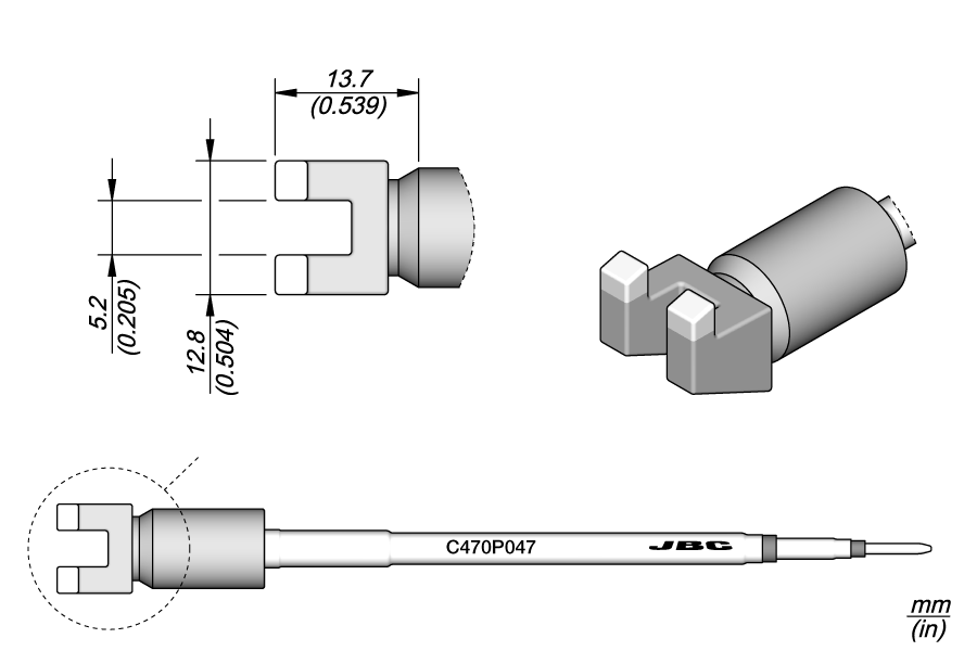 C470P047 - Faston Terminal Cartridge 12.8 x 5.2